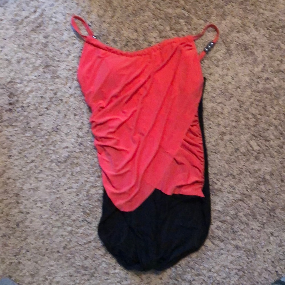 Black and pink one piece swimsuit